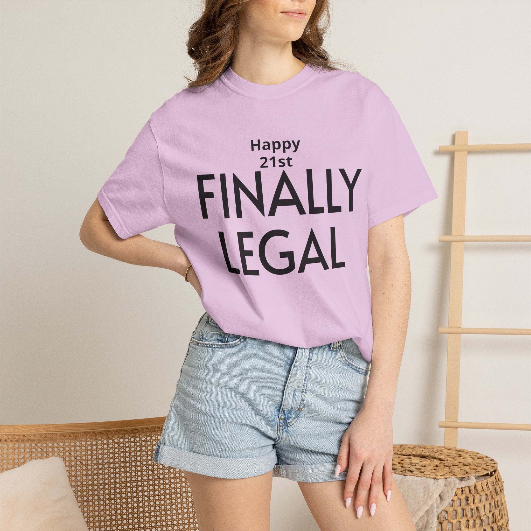 Finally Legal 21st Birthday T-Shirt — "Happy 21st FINALLY LEGAL" Celebration Tee