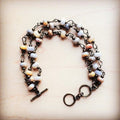 Natural Agate triple strand bracelet