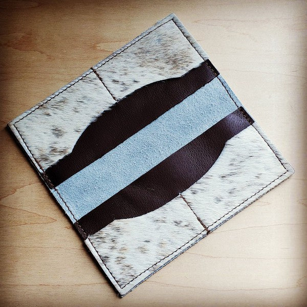 Hair on Hide Leather Wallet Mixed Brindle