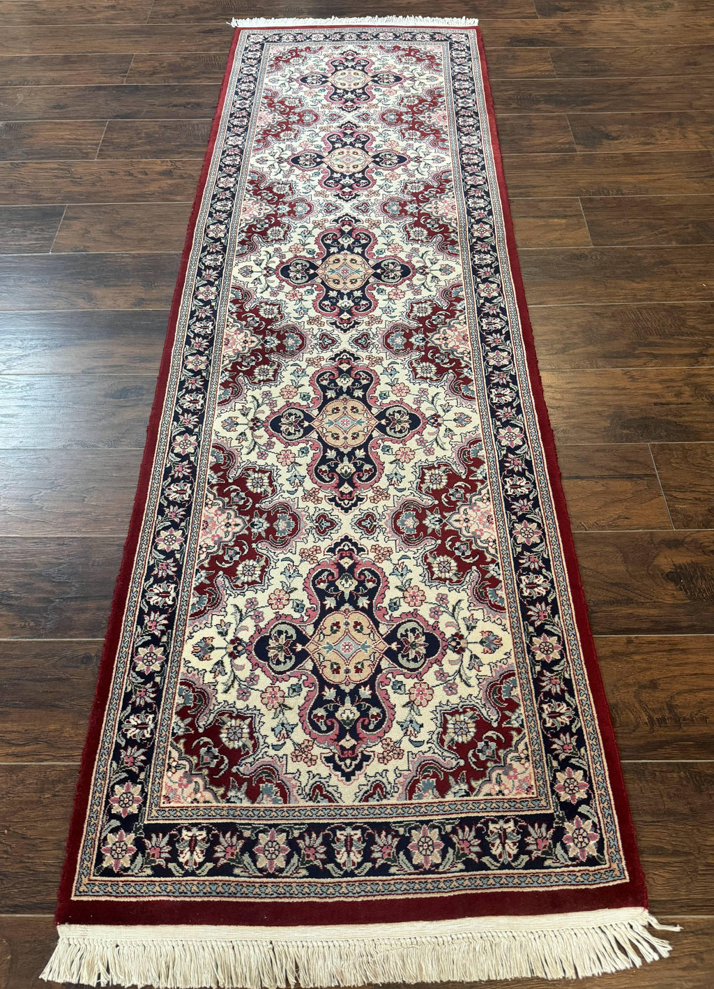 Sino Persian Runner Rug 2.7 x 8, Floral, Handmade, 250 KPSI