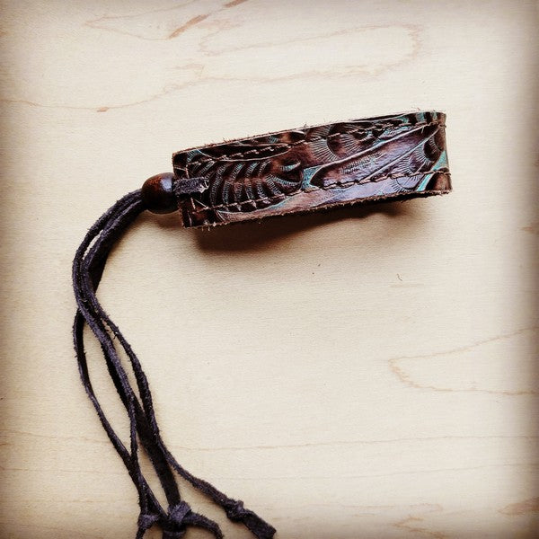 Narrow Reversible Cuff in Brown Floral 001g
