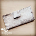 Hair Hide Leather Wallet in Brindle w/ Snap 301s