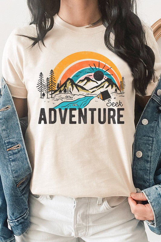 Seek Adventure Forest Mountain Camp Graphic Tee T-Shirt