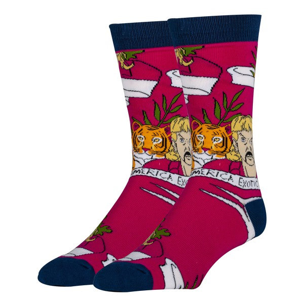 Joe Exotic Men's Cotton Crew Funny Socks