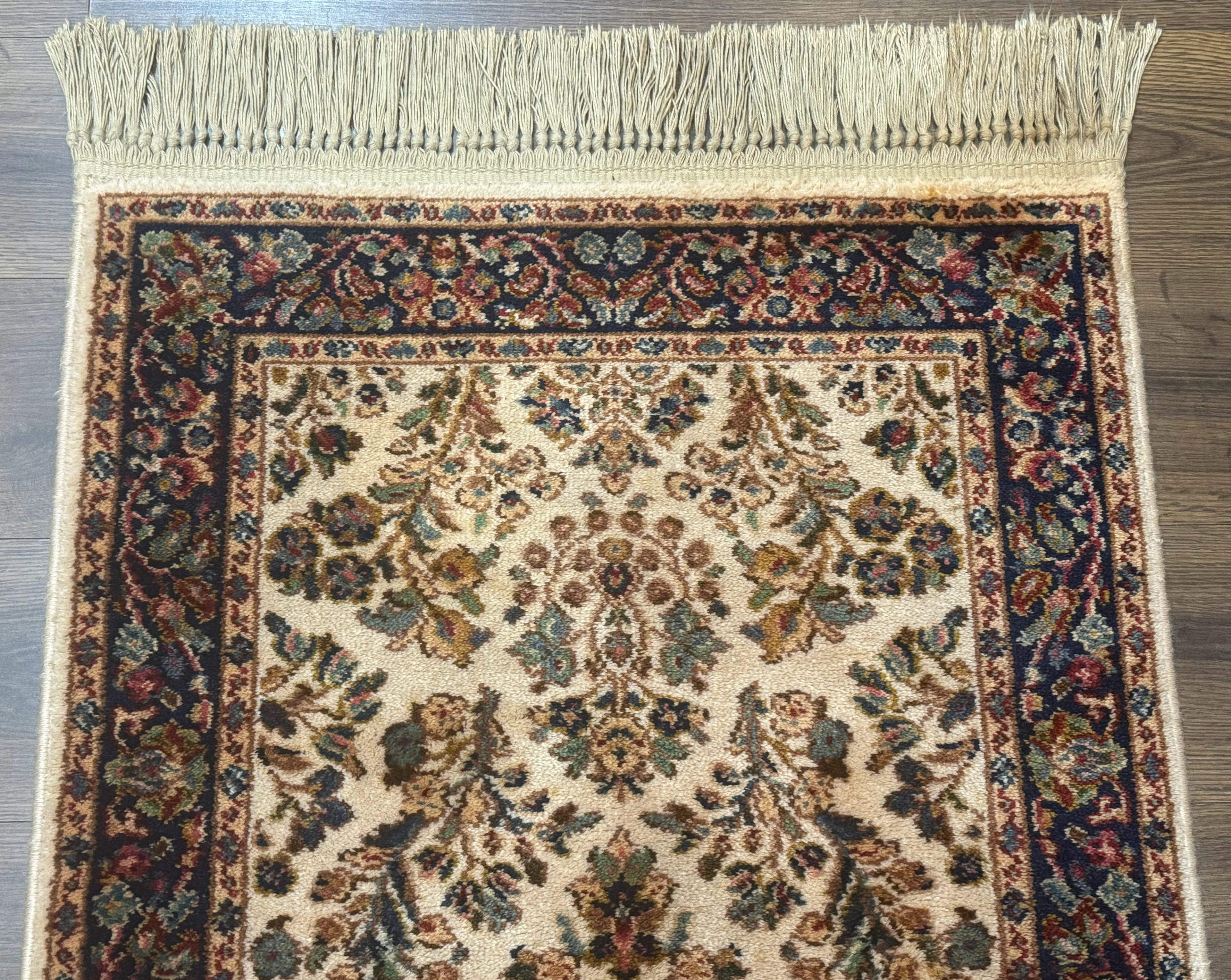 Karastan Rug 2x4, Ivory Sarouk #760, Vintage Wool Small Karastan Carpet, Original 700 Series, Discontinued