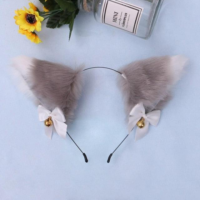 15 Colors Beautiful Masquerade Halloween Cat Ears Cosplay Cat Ear Party Costume Bow Tie Bell Headwear Headband Gorgeous Hair Accessories For Women