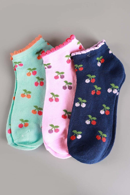 Cherry Low Cut Socks 12Pairs