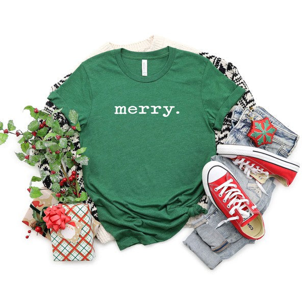 Merry Typewriter Short Sleeve Graphic Tee