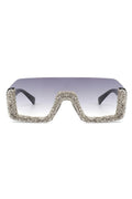 Square Half Frame Oversize Fashion Sunglasses