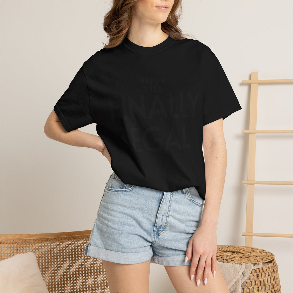 Finally Legal 21st Birthday T-Shirt — "Happy 21st FINALLY LEGAL" Celebration Tee