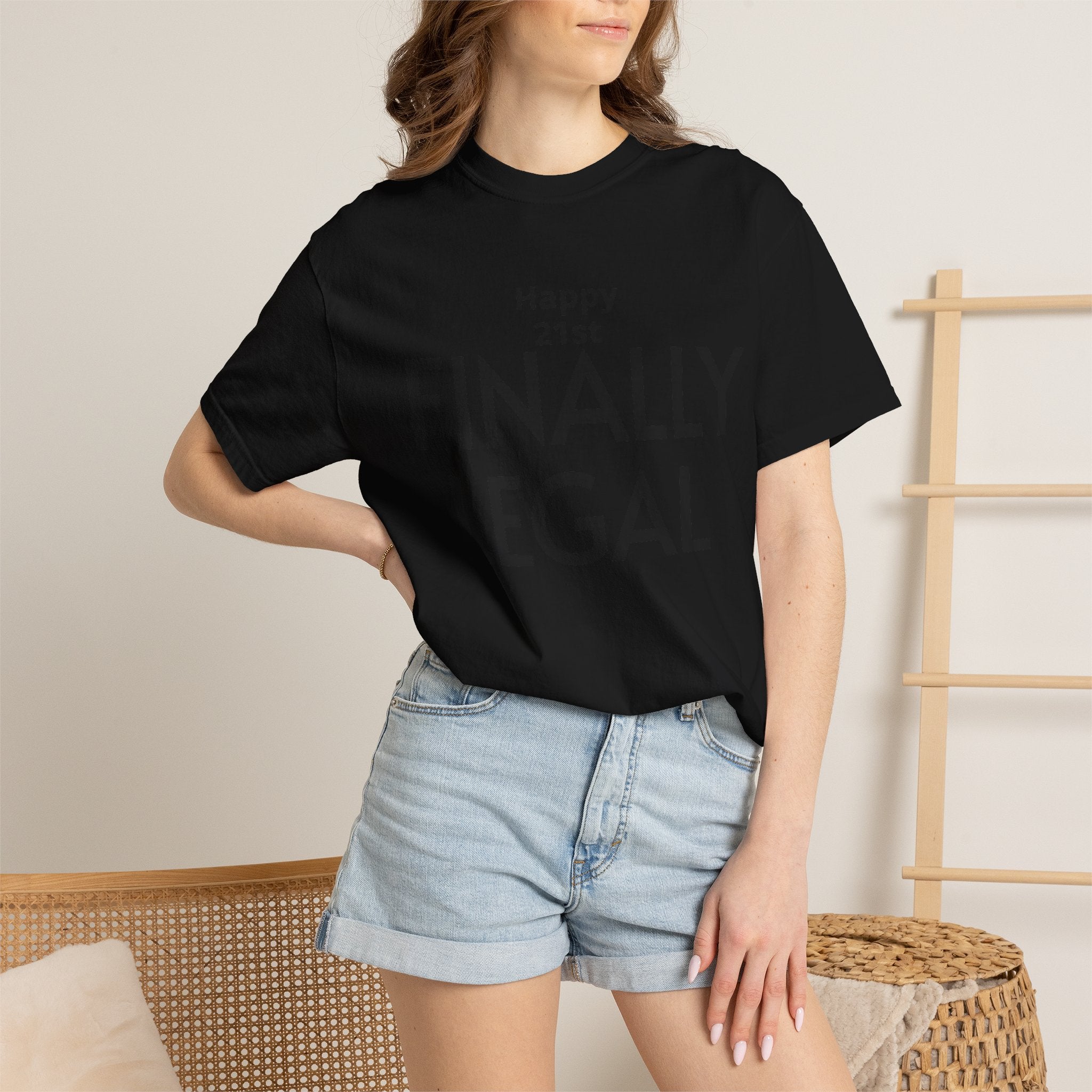 Finally Legal 21st Birthday T-Shirt — "Happy 21st FINALLY LEGAL" Celebration Tee