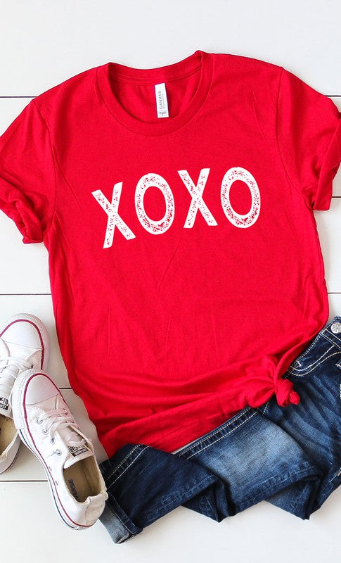 Distressed XOXO Graphic Tee T-Shirt PLUS