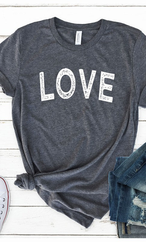 Distressed Love Graphic Tee T-Shirt