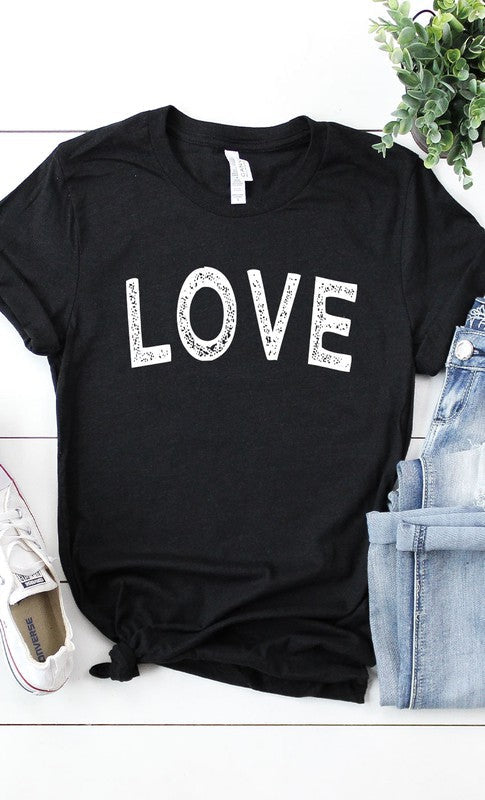 Distressed Love Graphic Tee T-Shirt