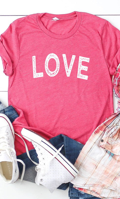 Distressed Love Graphic Tee T-Shirt