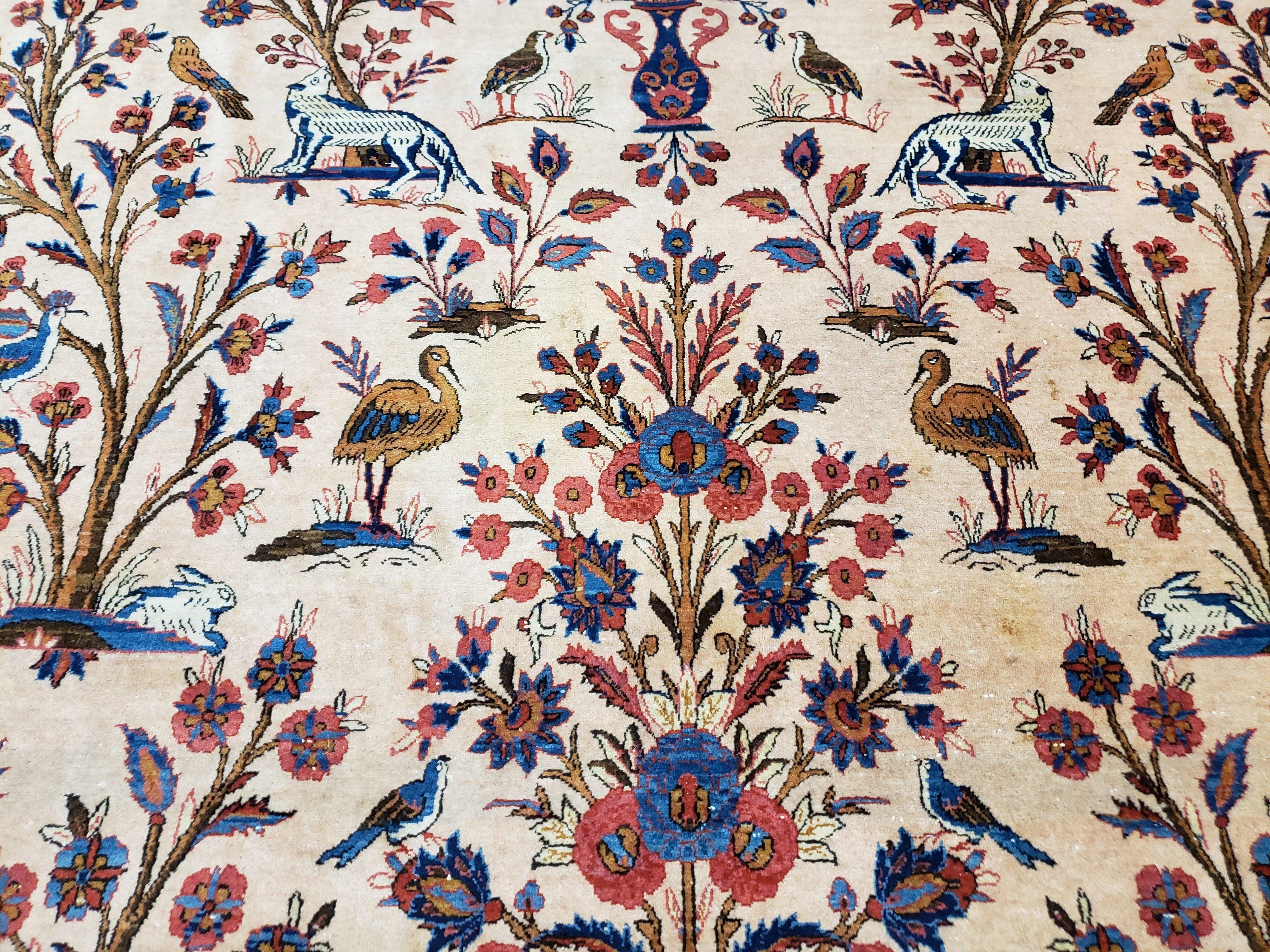 Antique Persian Kashan Tree of Life Rug 10x13
