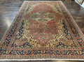 Turkish Kayseri Rug 6x10, Antique Turkish Carpet, Floral Medallion, Oriental Carpet, Red
