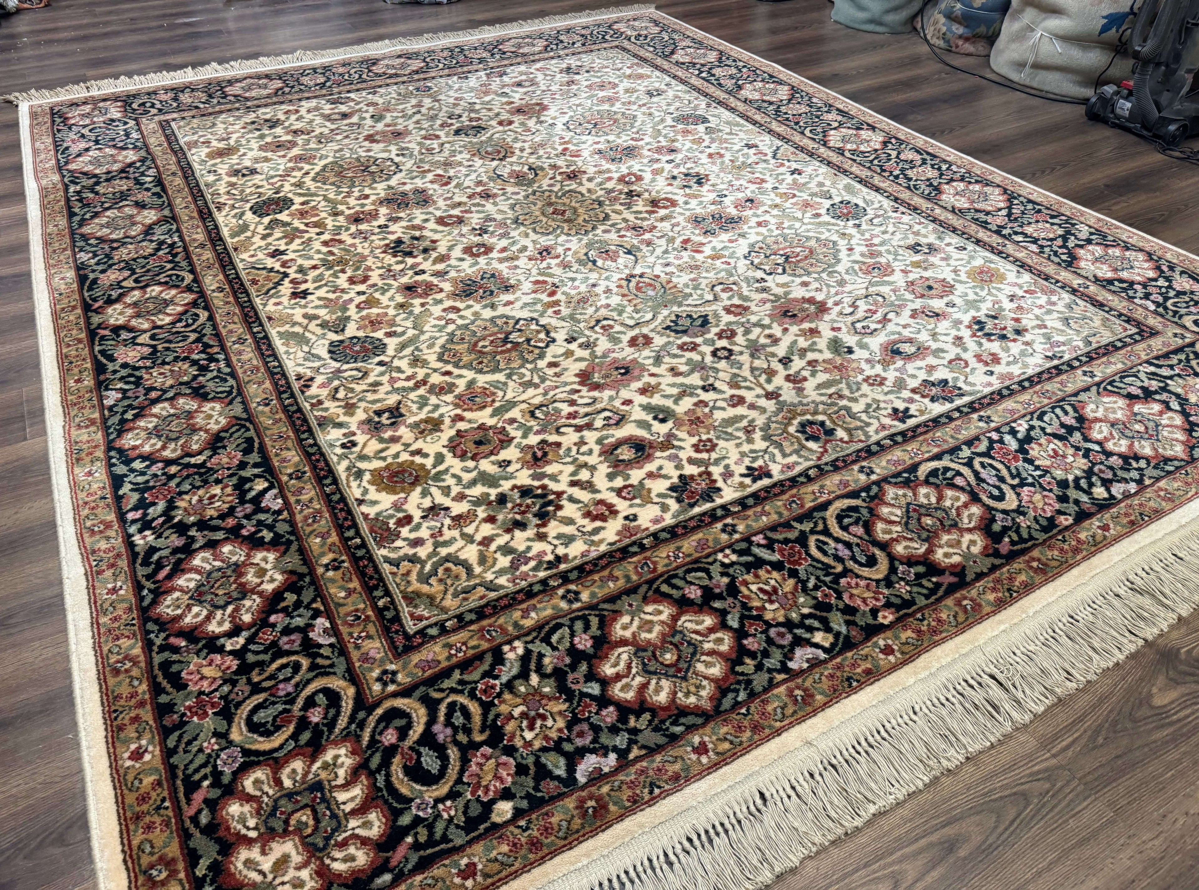 Karastan Rug 8.8 x 10.6 Ivory Indo Kirman #700/706, Wool Original Series