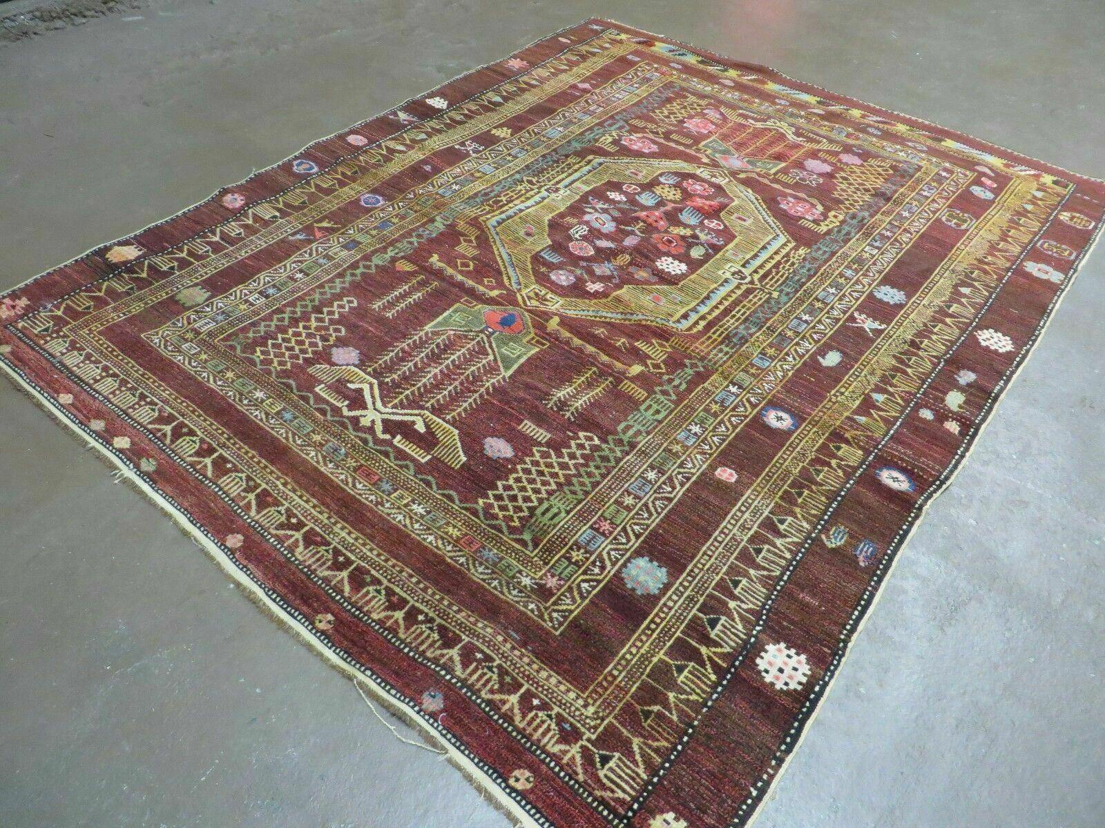 4' X 6' Antique Handmade Caucasian Shirvan Russian Armenian Wool Rug Colorful