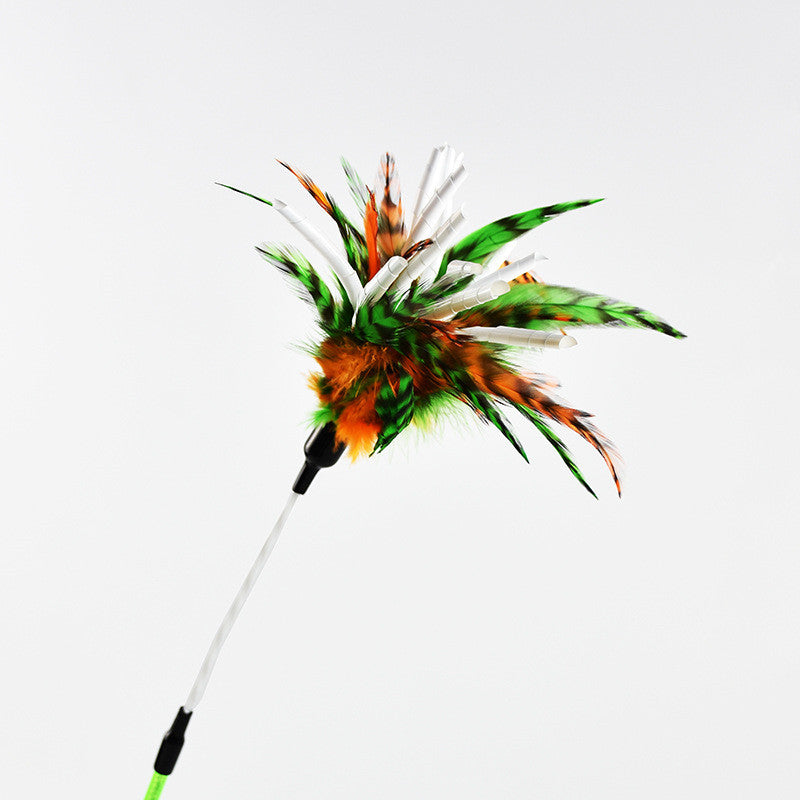 Paper Wool Spiral Feather Rod Funny Cat Stick