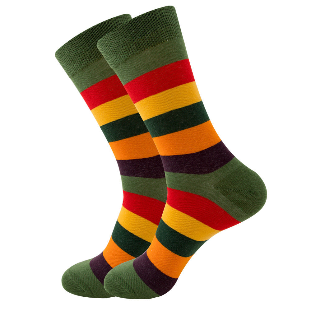 Striped Mens/Women Socks Square Tube Wave Socks