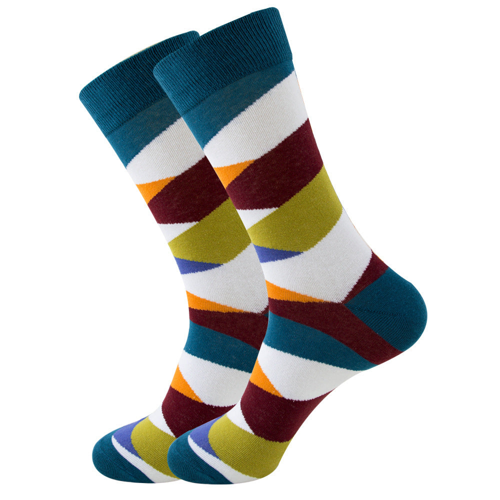 Striped Mens/Women Socks Square Tube Wave Socks