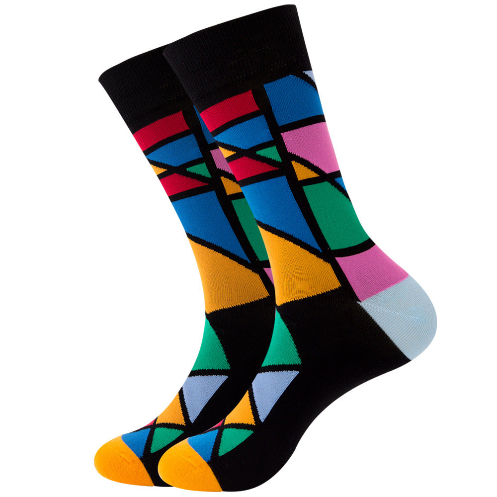Striped Mens/Women Socks Square Tube Wave Socks