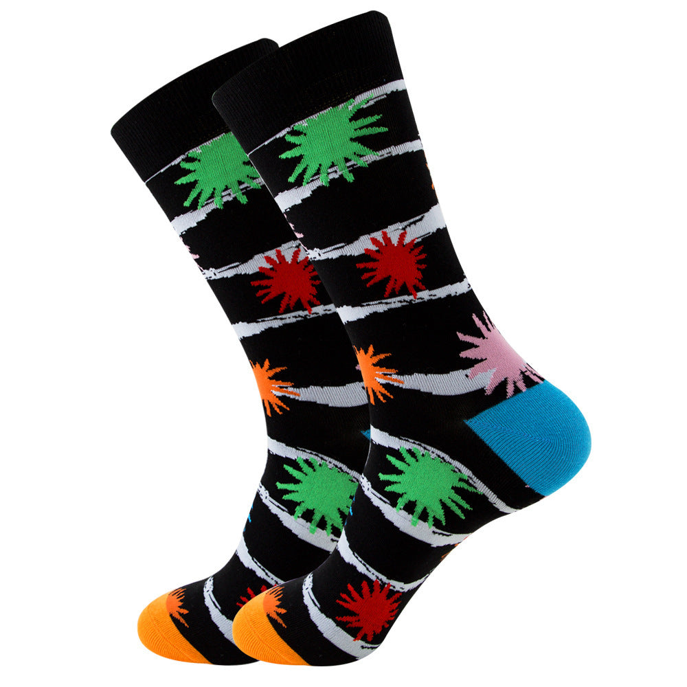 Striped Mens/Women Socks Square Tube Wave Socks