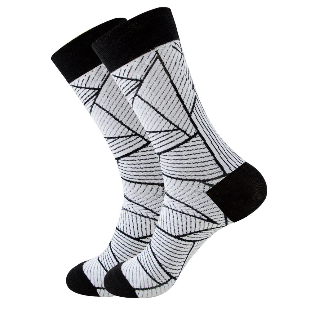 Striped Mens/Women Socks Square Tube Wave Socks