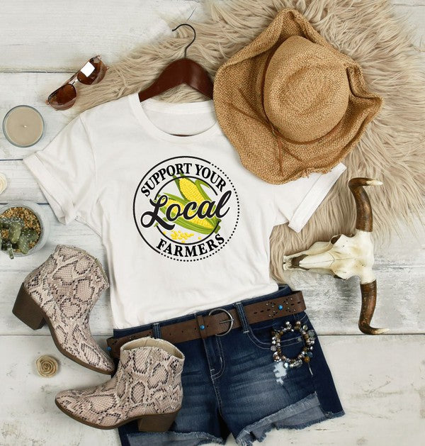 Corn - Support Local Famers Graphic Tee T-Shirt