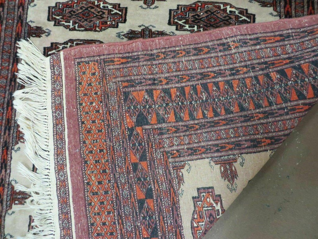 4' X 6' Vintage Handmade Bokhara Turkoman Pakistan Wool Rug Carpet Nice