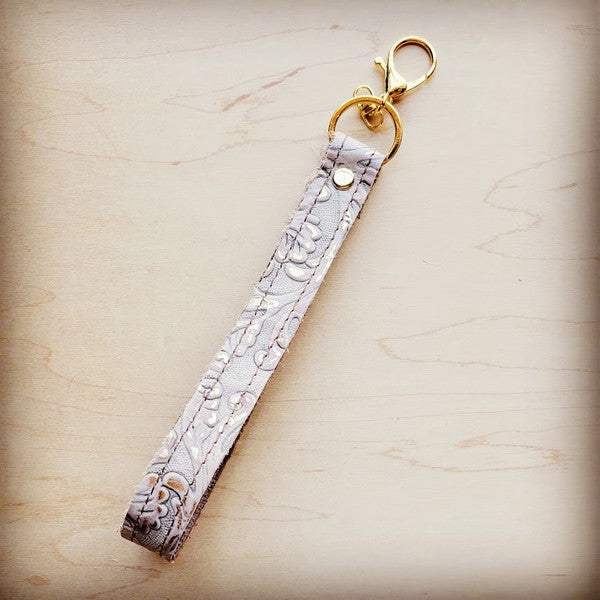 Embossed Leather Key Chain Strap Gilded Cowboy