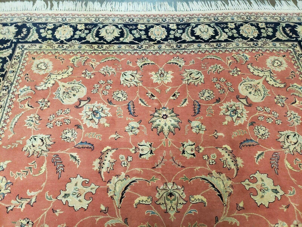 6' X 9' Vintage Fine Oriental Floral Handmade Wool Rug Vegetable Dyes Red Nice