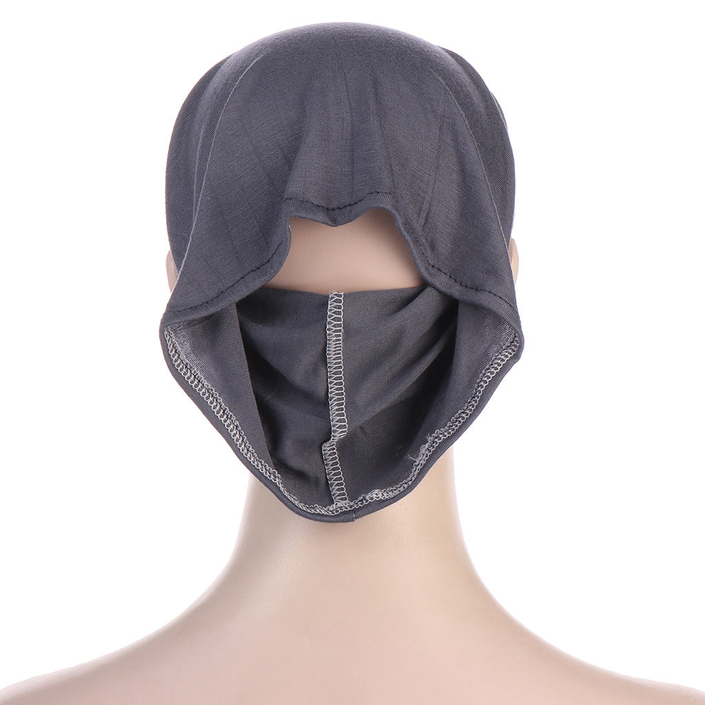 NEW Soft Cotton Hijab Breathable Turban Tie Under Scarf Elegant Ear Hole Stretch Inner Hijabs Lightweight Turban Round Front Under Hijab Caps Female Turban Bonnet