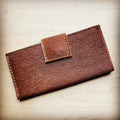 Hair on Hide Leather Wallet in Tan w/ Snap