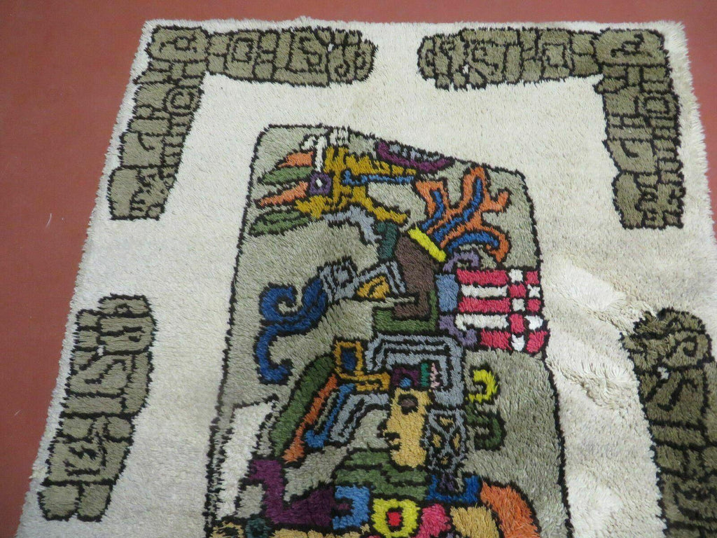 4' X 7' Vintage Handmade Knotted Tribal Nomadic Shag Wool Rug Carpet Prince