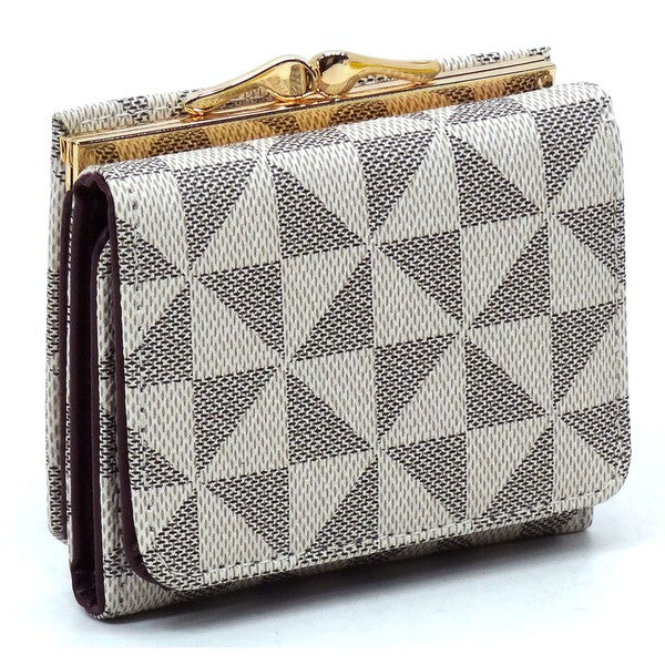 PM Monogram Kiss Lock Tri-fold Wallet