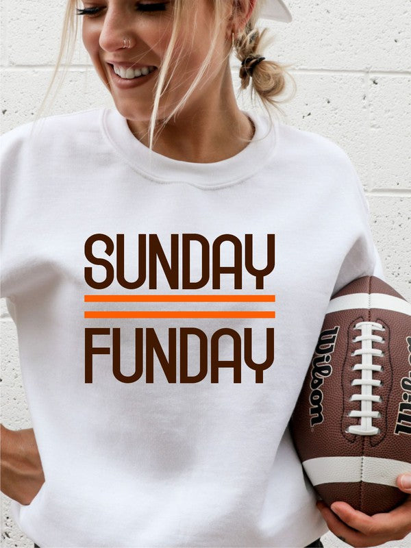 Brown and Orange Sunday Funday Crewneck Sweatshirt