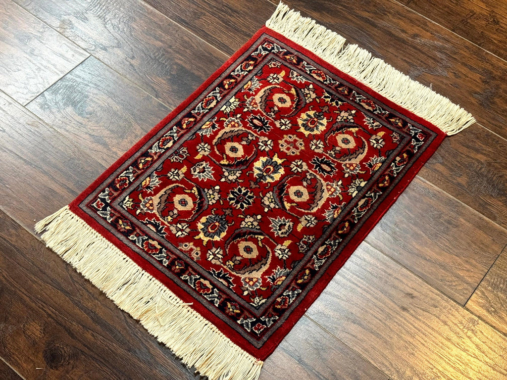 Small Pak Persian Handmade Wool Rug 1.7 x 2, Red