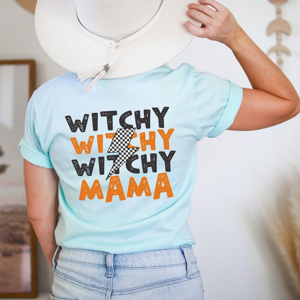 Witchy Mama Lightning Bolt Front & Back  Tee