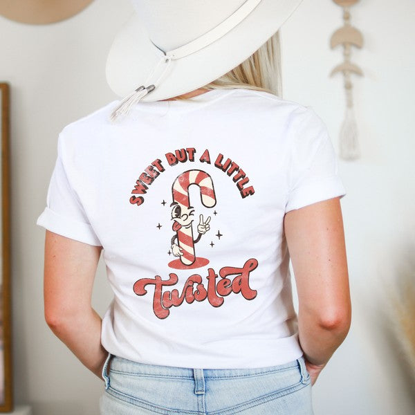 A Little Twisted Front & Back Graphic Tee
