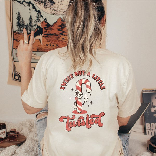 A Little Twisted Front & Back Graphic Tee