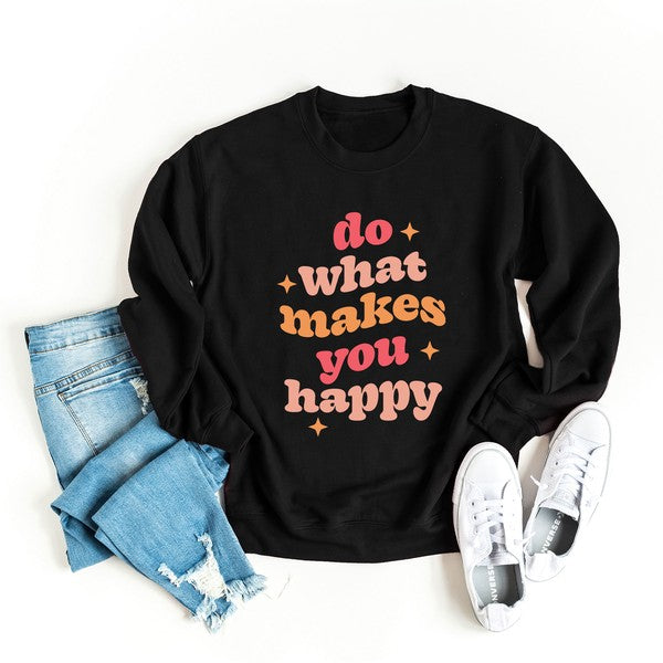 Makes You Happy Stars Graphic Sweatshirt
