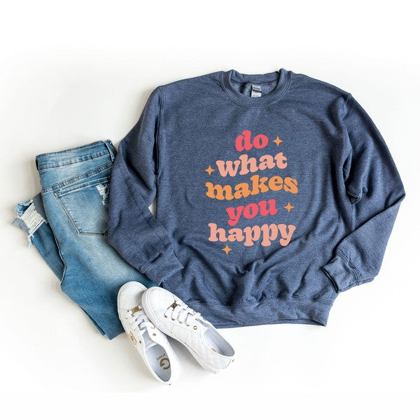 Makes You Happy Stars Graphic Sweatshirt