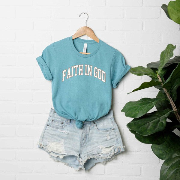 Faith In God Short Sleeve Graphic Tee T-Shirt