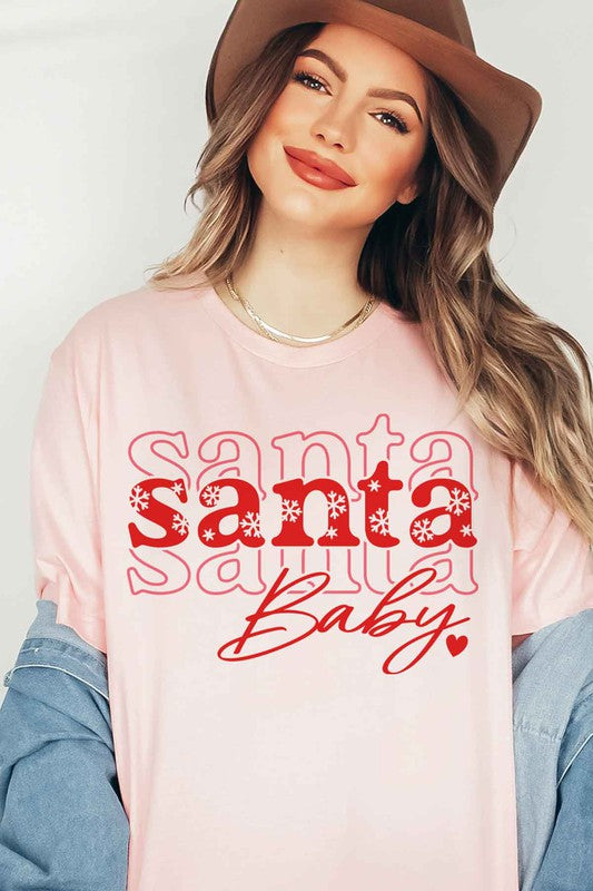 SANTA BABY CHRISTMAS GRAPHIC Tee T-Shirt / T-SHIRT