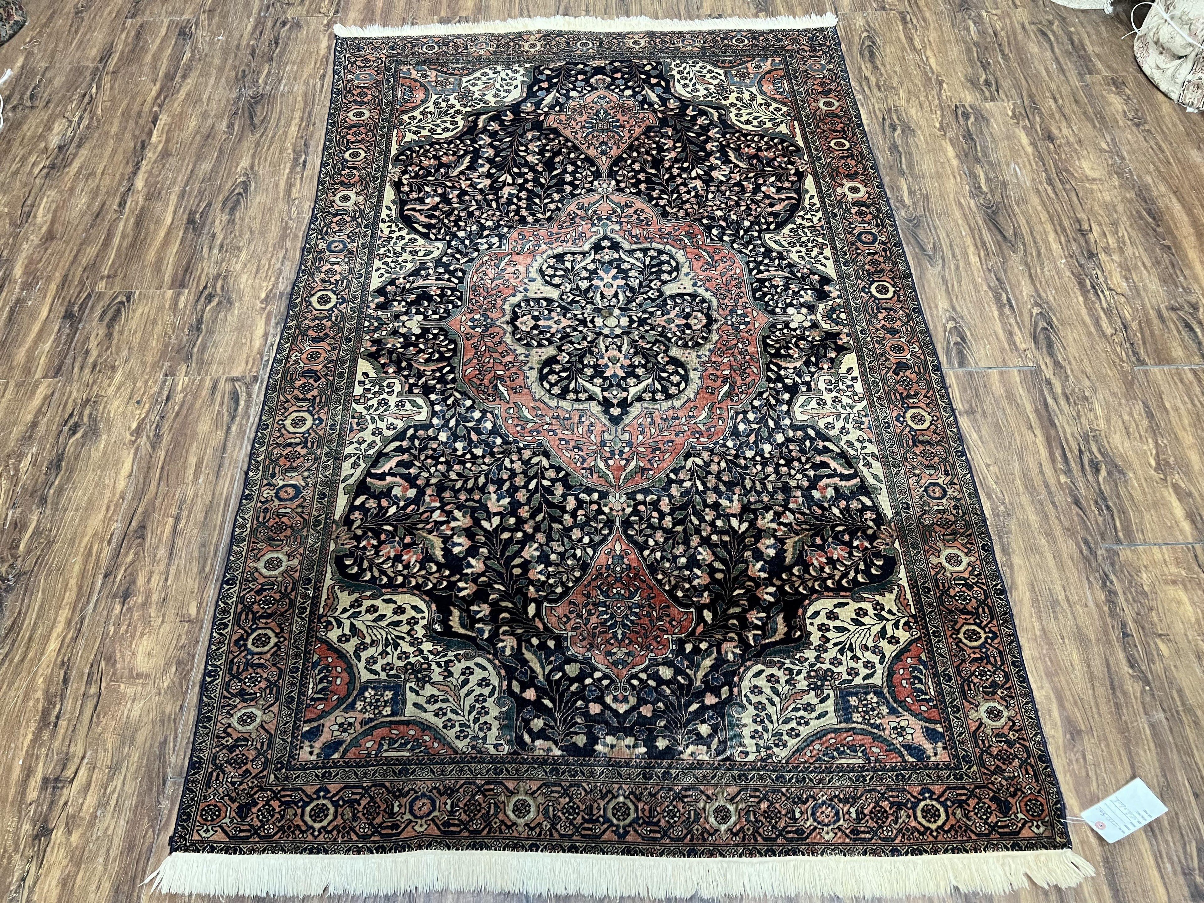 Antique Persian Sarouk Farahan Rug 4x7, Collectible Persian Carpet