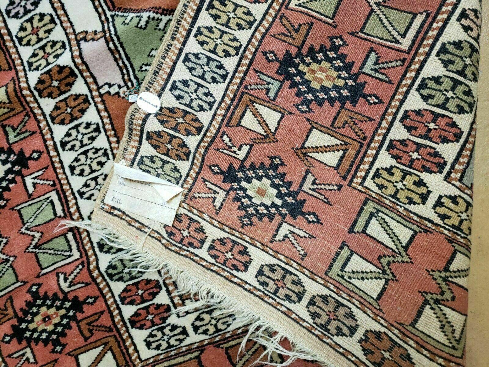 4' X 7' Antique Handmade Turkish Melas Oushak Wool Rug