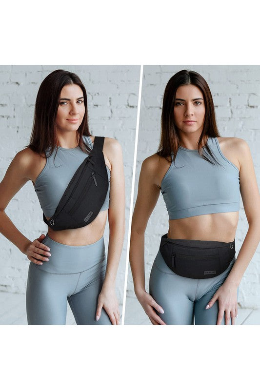Large Crossbody Fanny Pack with 4-Zipper Pockets
