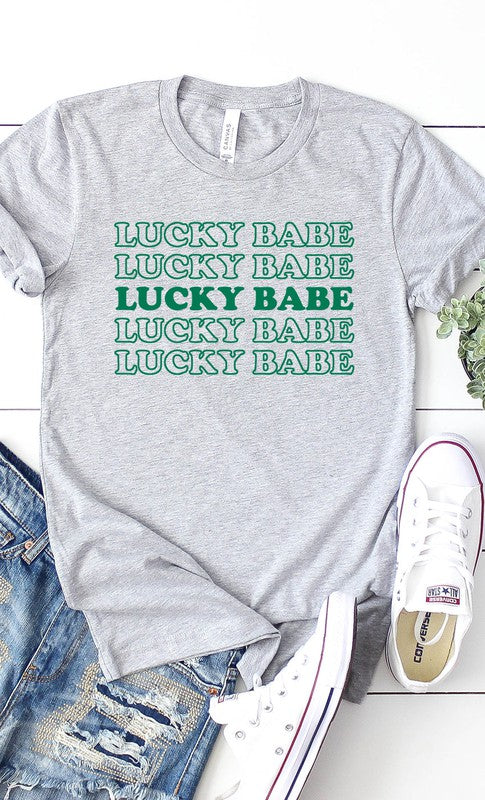 Retro Lucky Babe Graphic Tee T-Shirt